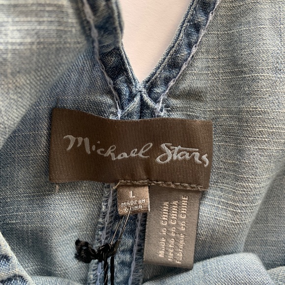 Michael Stars Denim Lace-up Back Tank - Picture 8 of 8